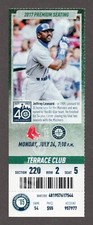 2017 Seattle Mariners vs Boston Red Sox 7/24 MINT CLUB Ticket JEFFREY LEONARD