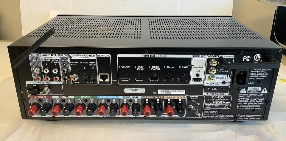 Denon 7.2-Ch. 4K Ultra HD 3D Pass Through AV Home Theater Receiver AVR-X1200W - Image 3 of 4