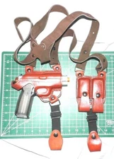 Tagua SH4-1157 RH Leather Shoulder Holster Dual Magazine Pouch Kahr 3.1" PM45