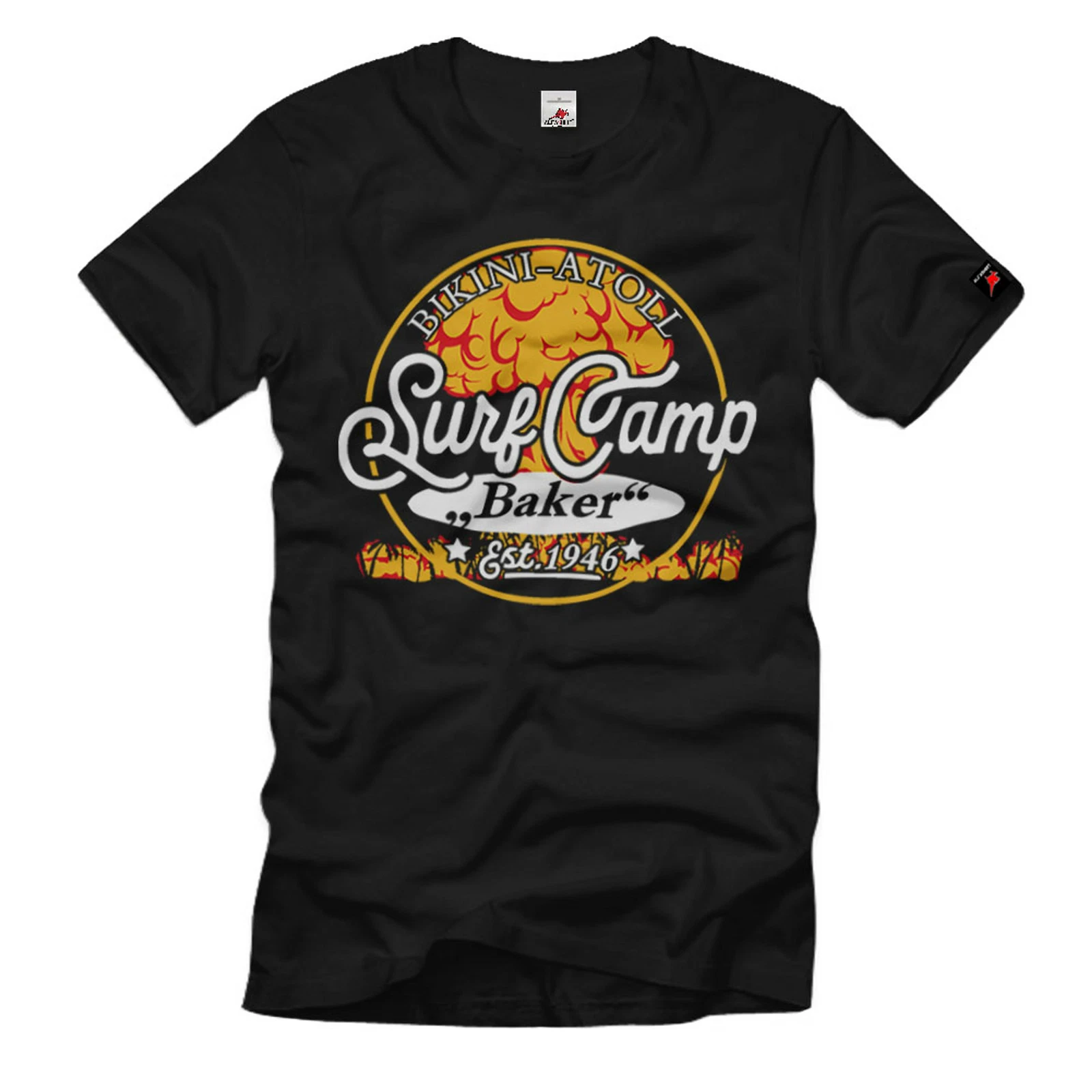 Surf Camp Baker Bikini Atoll 1946 Atomic Bombs Test USA Island Retro T-Shirt#36944
Opens in a new wi