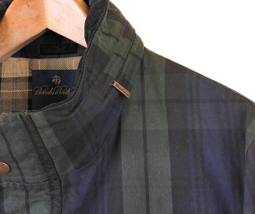 Brooks Brothers Scottish Halley Wax Cotton Tartan Blackwatch Parka Jacket L - Picture 4 of 16