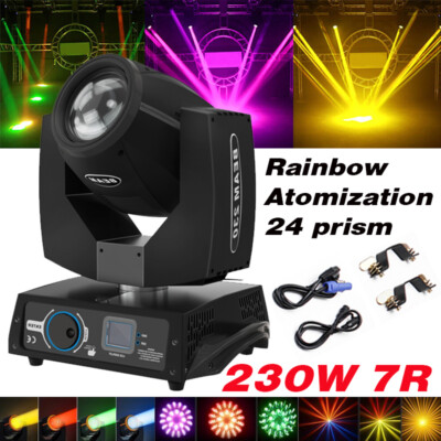 230W 7R Zoom Moving Head Beam Sharpy Stage Lighting 24Prisms DMX Party Dj Light