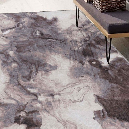 Yuma Abstract Marble Polyester Washable Indoor Area Rug or Runner Rug - Picture 3 of 24
