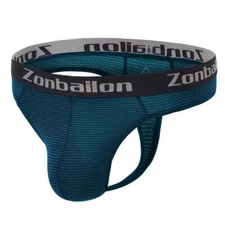 ZONBAILON Men's Underwear Sexy Strong Convex 3D Bag High Elastic Nylon Thong