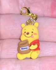 Winnie the Pooh   With Honey Pot Charm Zipper Pull  Keychain Add On Clip 