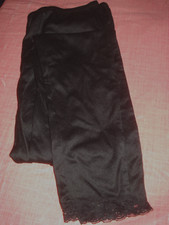 Ladies Leggings Black Size XL Lace Hem