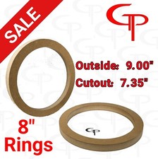 8 inch Speaker Rings MDF GP Car Audio Mounting Spacer PAIR