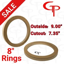 8 inch Speaker Rings MDF GP Car Audio Mounting Spacer (PAIR) 