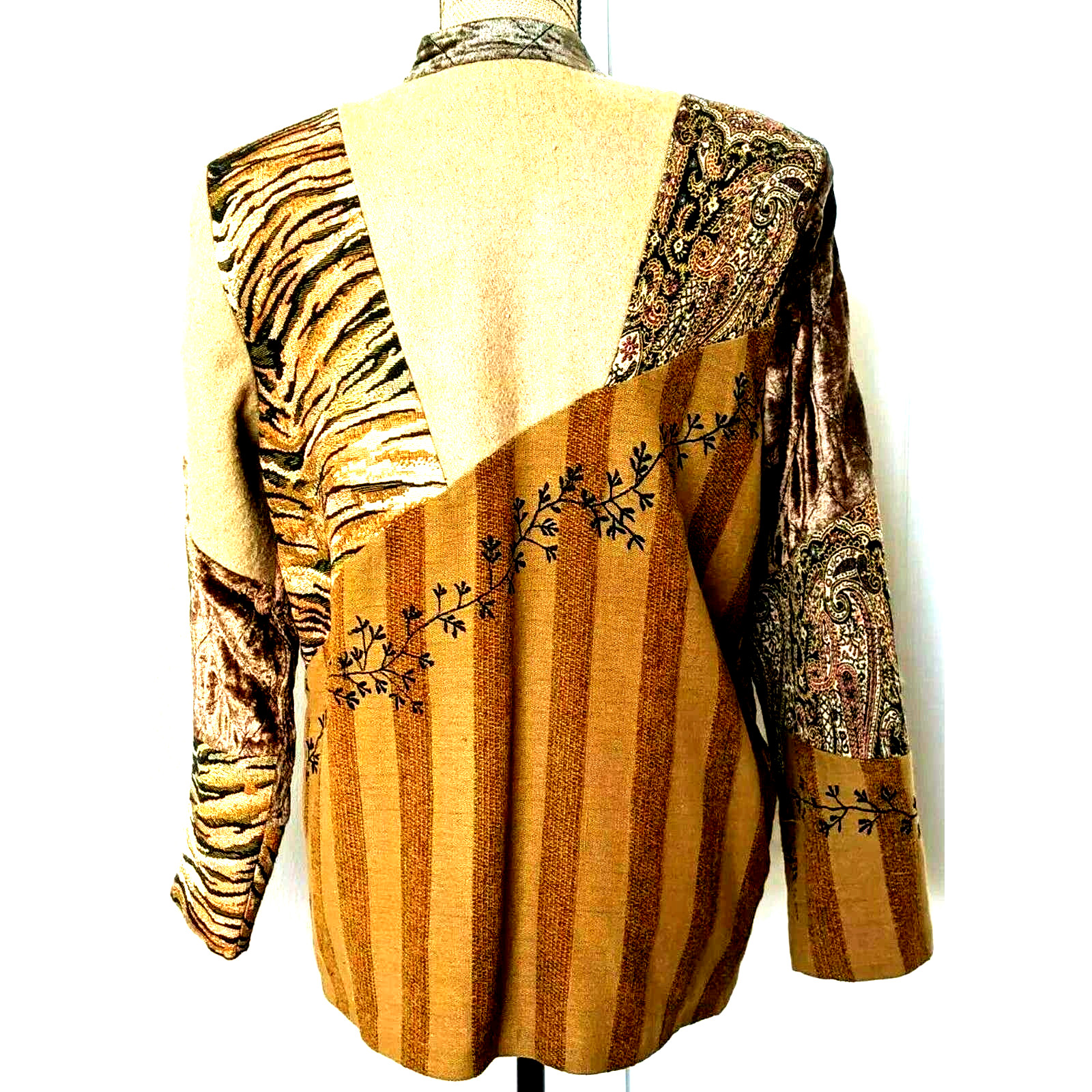 Indigo Moon Jacket Patchwork Blazer Boho Embroide… - image 8