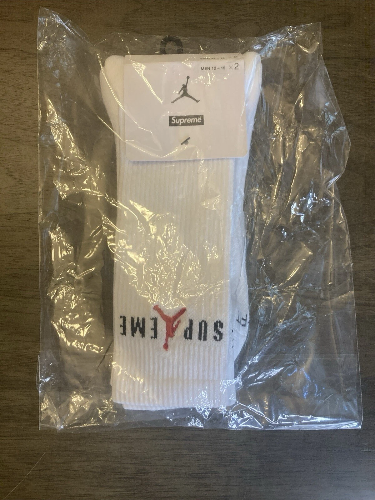CHAUSSETTES SUPREME JORDAN CREW (LOT DE 2) BLANCHES FW24 HOMMES TAILLE 12 15 DS VENDEUR RÉPUTÉ