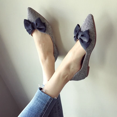 Women's flat shoes Soft soled flat heel shoes Large bow knot women's shoes - Bild 4 von 15