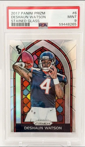 2017 Panini Prizm Deshaun Watson RC Rookie Stained Glass #6 SSP Graded PSA 9