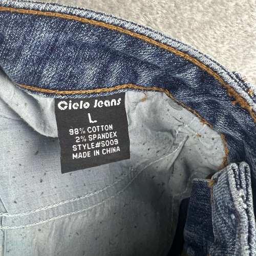Minifalda de mezclilla Cielo Jeans Junior’s grandes pedrería bolsillos bordados Y2K - Imagen 6 de 9