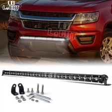 32" Straight LED Light Bar Bumper Mount Fit Chevrolet Colorado GMC Canyon 31"