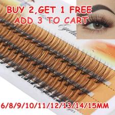 60 Clusters False Eyelashes Flare Individual Eye Lashes Extension C Curl Knot .