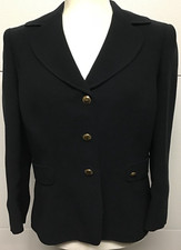 Women's Tahari Arthur S. Levine Black Poly Blazer Jacket Size 10 40" Bust