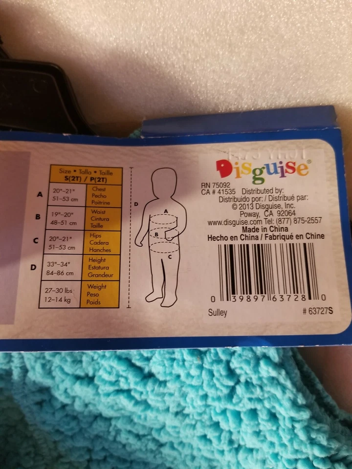 Disfraz de Halloween Monstruo Sully Universidad Monstruos Disney 2T Foto 4 de 4
