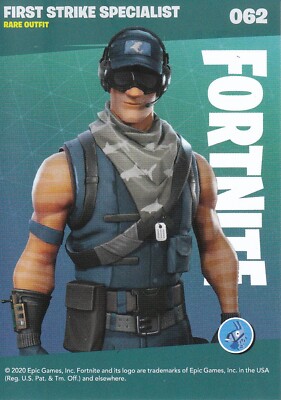 Fortnite Karte First Strike Specialist Sammelkarte 62 Rare Outfit Trading Card