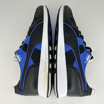 Puma Mens 368025-01 Black Blue RS-100 Sound Low Top Mesh 