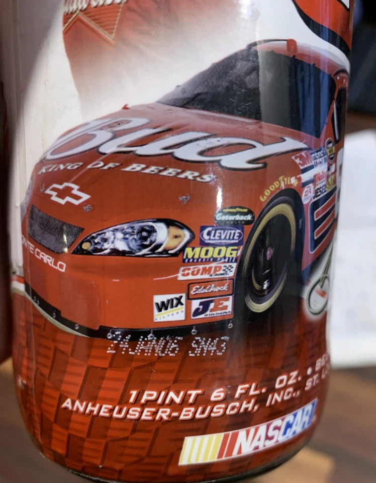 2006 DALE EARNHARDT JR. 8 NASCAR BUDWEISER BOTTLE 1 PINT 6 FL.OZ. GLASS RACING - Image 4 of 4