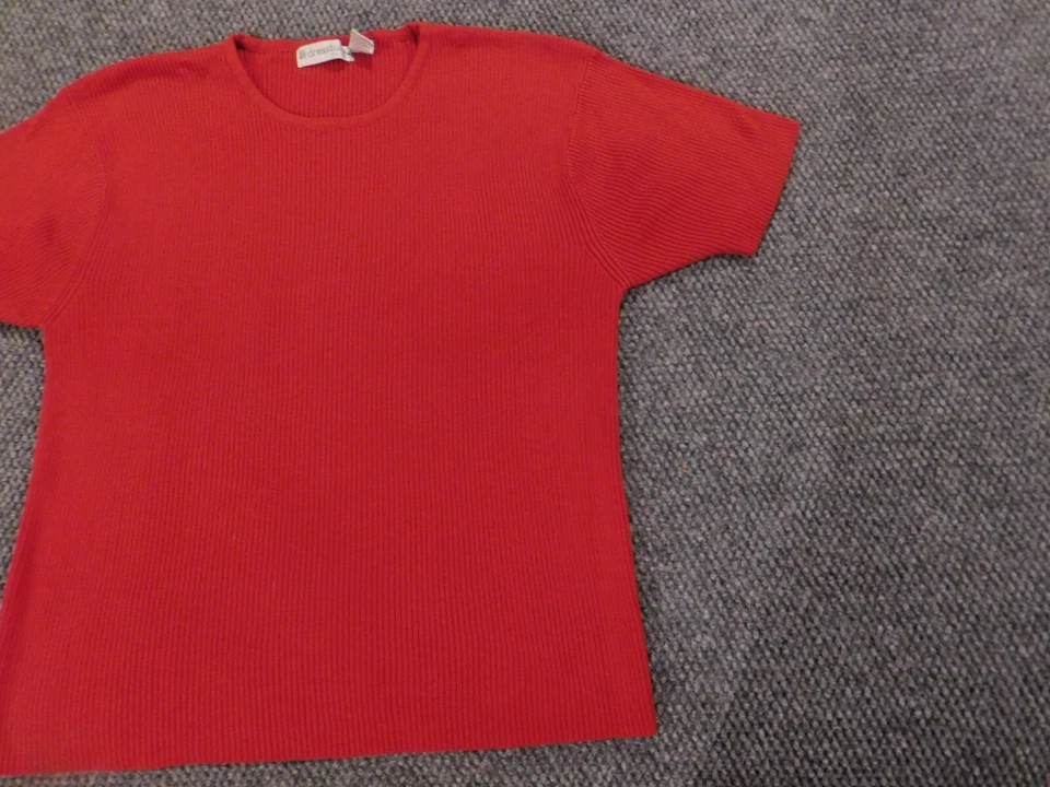 Dressbarn Womens Blouse 1X plus Red Stretch pullover - Image 3 of 4
