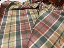 54" X2 YDS Woven Light Weight Fabric Brown Plaid GREEN,BLUE,BEIGE STRIPES