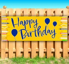 HAPPY BIRTHDAY Advertising Vinyl Banner Flag Sign Many Sizes CELEBRATE