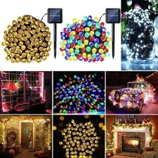 Solar Fairy String Lights 100/200/500 LED Outdoor Garden Christmas Party Decor