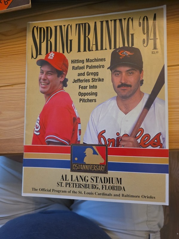 1994 St Louis Cardinals Baltimore Orioles Spring Training Program Vintage
