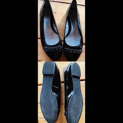 Gothic Punk Metal Lack Ballerinas Schuhe Gr. 40