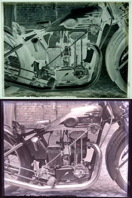 Seltenes Foto Glasnegativ - Motorrad: STANDART BS 500 - Original um 1930/31, rar