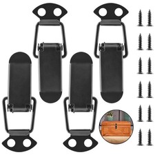 4Pcs Spring Loaded Toggle Latch, 3" Black Metal Toggle Latch Catch Hasps Clam...