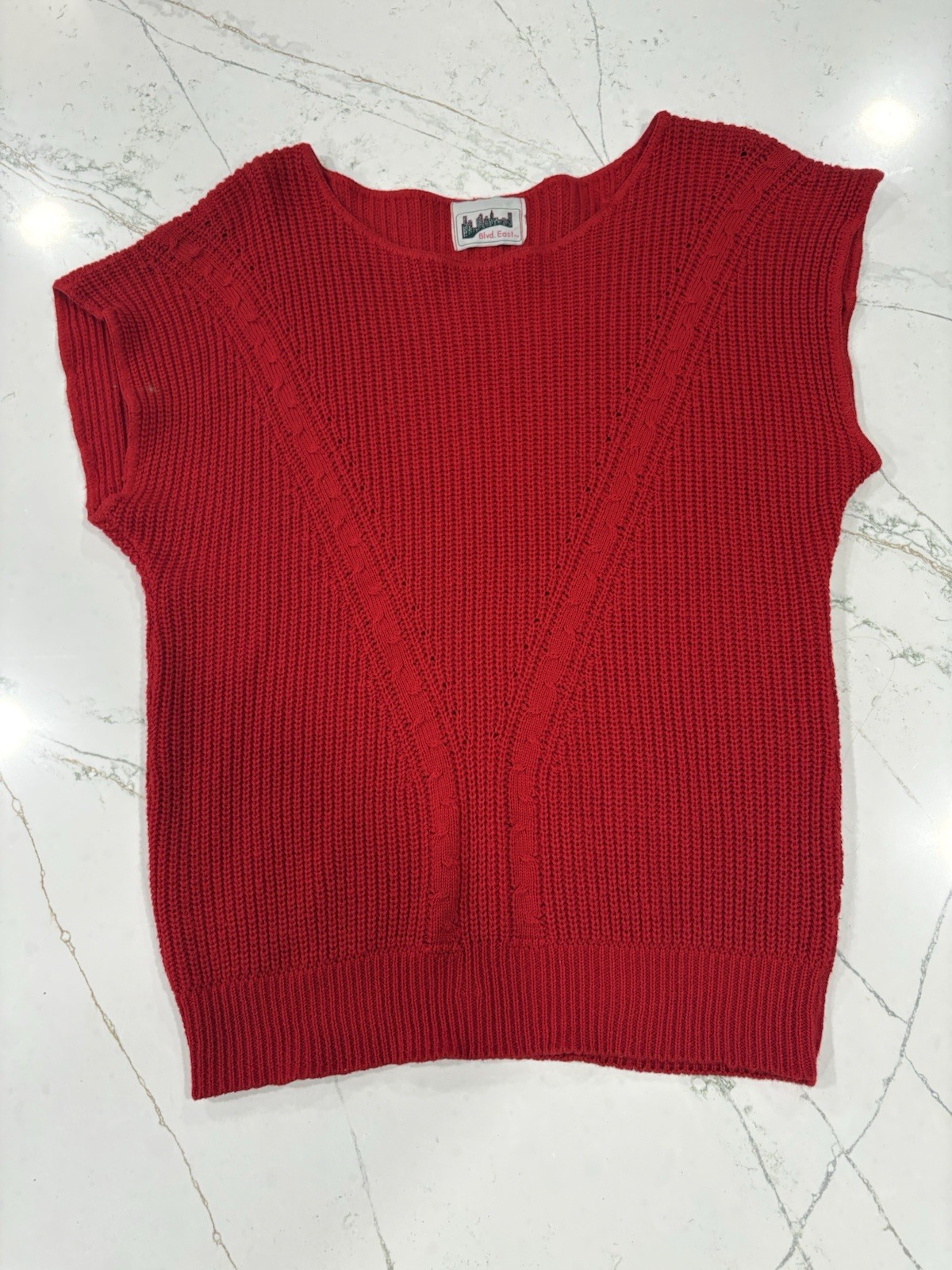 Vintage Blvd. East Women's Sweater Vest Size L/80s Knit Pullover Glam Core Sexy