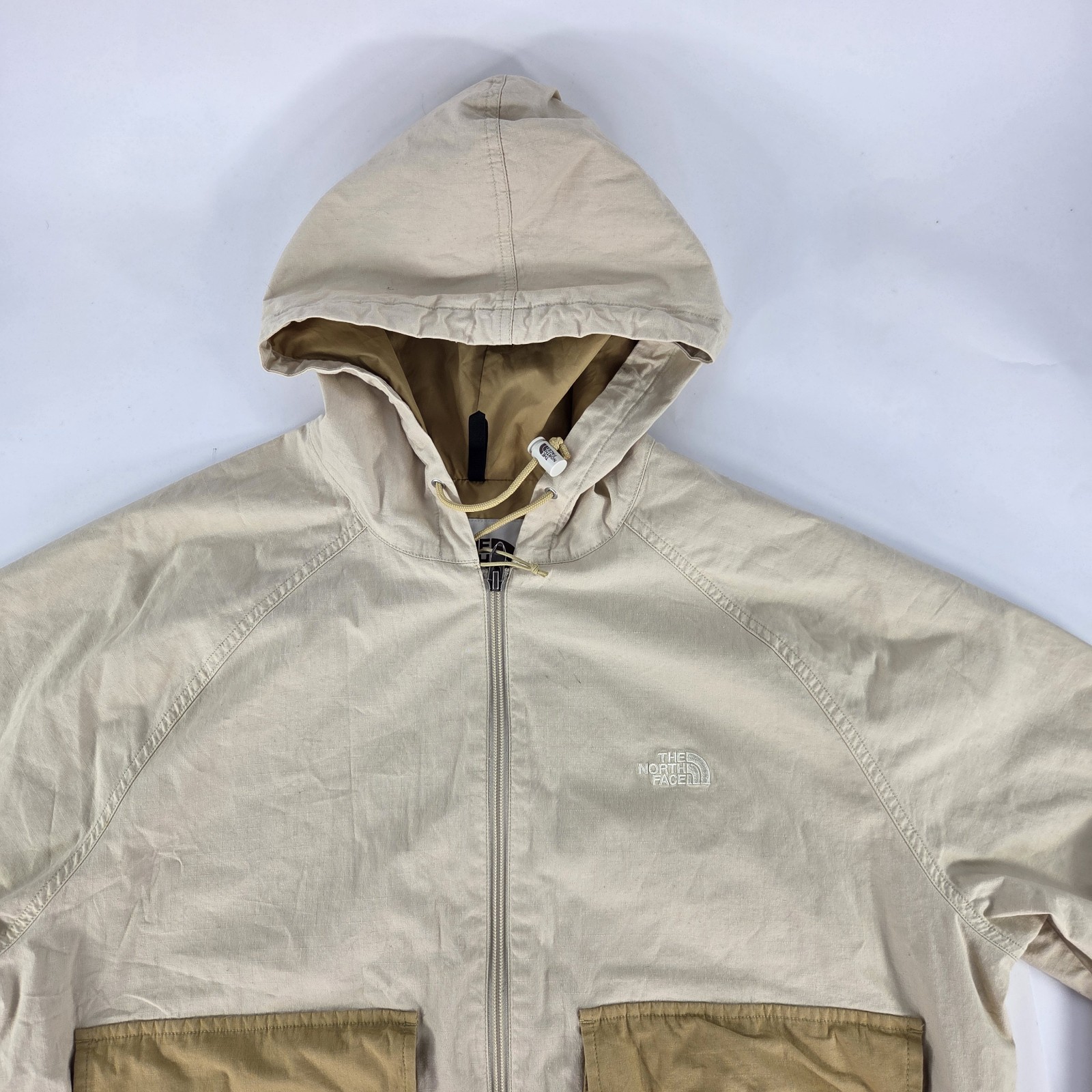 The North Face Ripstop Wind Hooded Jacket Size L Mens Beige Cotton Full-Zip thumbnail 9