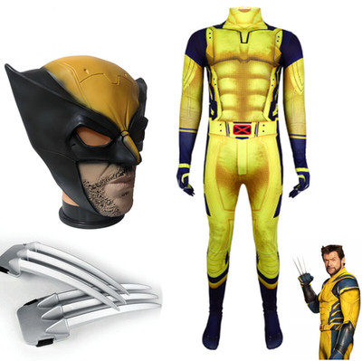 Jungen Halloween Deadpool Wolverine Cosplay-Kostüm Kinder Männer Jumpsuit