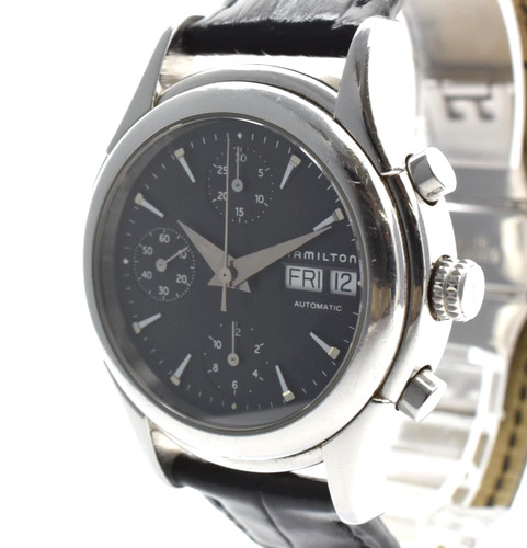 HAMILTON H18516731 Vintage Automatic Linwood Chronograph Black Dial