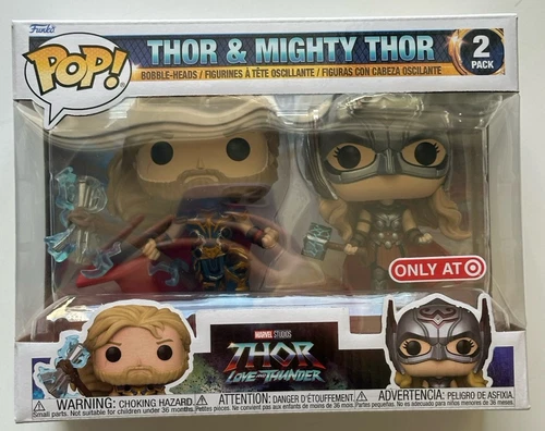 Funko Pop Marvel Love & Thunder 2 Pack Thor & Mighty Thor Target Exc w/Protector
