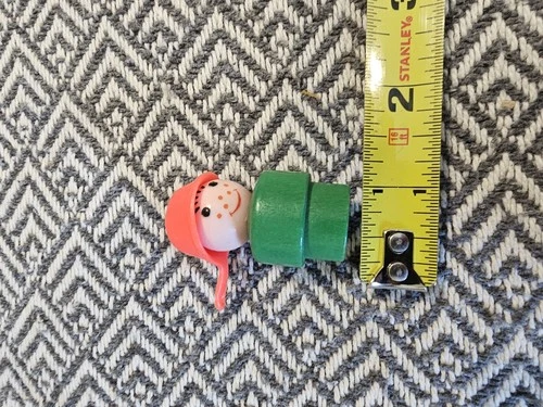 Vintage Green Boy with Pan Hat #192 School Bus Little People Set Fisher Price