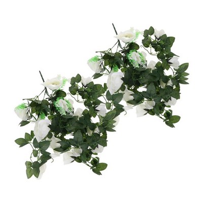  2 Pcs Blumenranke Künstlich Kunstblumen Gesteck Künstliche Rosenrebe