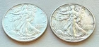 1945 1946-S Walking Liberty Half Dollars 90% SILVER WWII Era XF/AU ~  2 Coin Lot