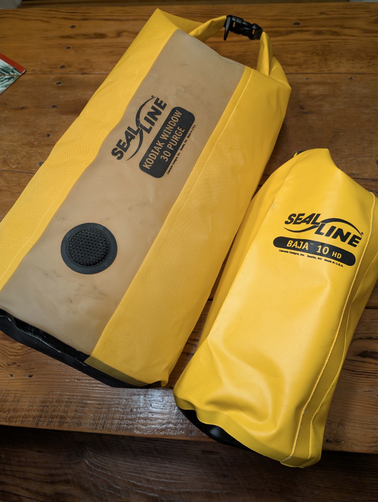 Seal Line Dry Bag Kodiak Window 30 Purge & Baja 10 HD Heavy Duty Yellow Made USA