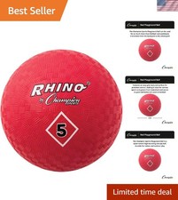 Durable High-Bounce Playground Ball - 5" Red Ball for Dodgeball  Kickball