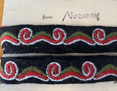 Vintage Norwegian Jacquard  Trim 3/4  WIDE/costumes Sweaters~ 1 yard