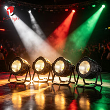 4PC 100W COB Par Can Light Stage DJ LED Audience Blinder Disco Club Light DMX