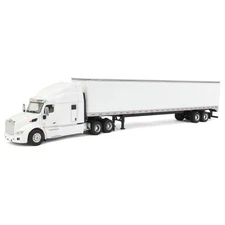 Spec Cast 1/64 White Peterbilt 579 Sleeper & Trailer w/ Single Rear Door 33774