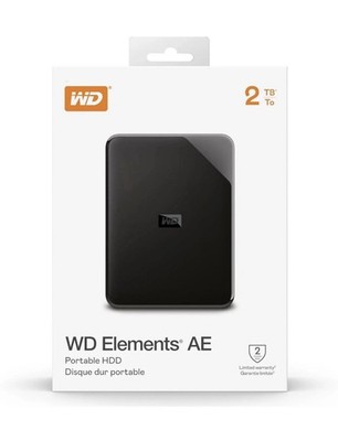 WD Elements AE 2TB Portable Externe Festplatte USB 3.2 Gen 1 Plug-and-Play Wind