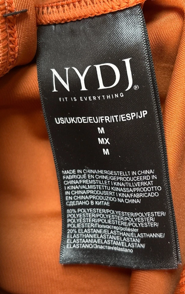 NYDJ Talla M Naranja Quemado Cuero Like Lift X Tuck Tecnología Esculpir Sus Leggings Foto 4 de 4