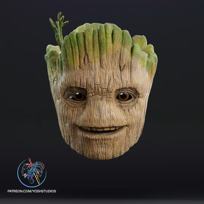 Groot Mask (Guardians Vol 3)   3D Printed RAW DIY Cosplay Mask Kit