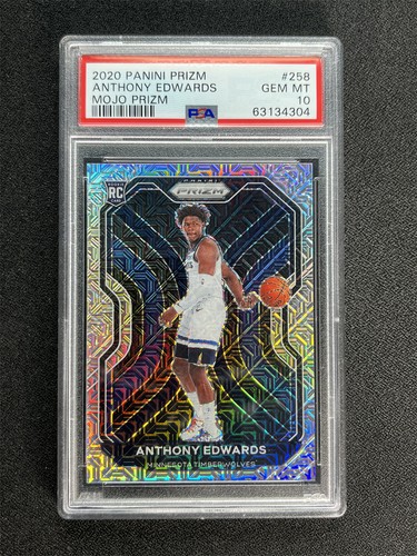 2020-21 Panini Prizm Anthony Edwards #258 Mojo Prizm Rookie RC /25 PSA 10 GEM MT