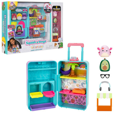 Squish-a-longs by Squishmallows On-The-Go Luggage Playset - (2) 1  Mini-Squis...